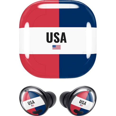 American Flag Color Block Galaxy Buds Pro Skin